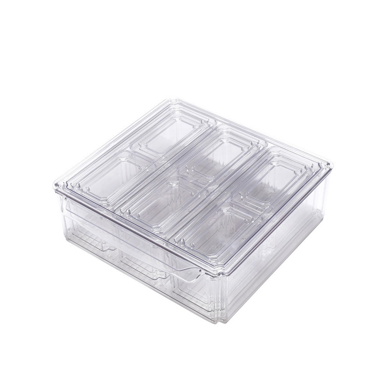 KÜHLSCHRANKBOXEN 10-TLG. mit Deckel Transparent PET - Transparent, Kunststoff (30/9.8/30cm) - Livingandhome