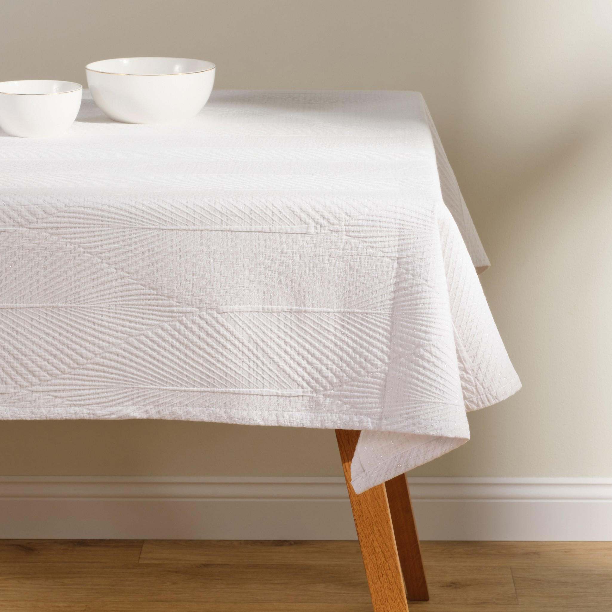 TISCHDECKE Mileja - Weiß, Textil (220/150/1cm) - home&you