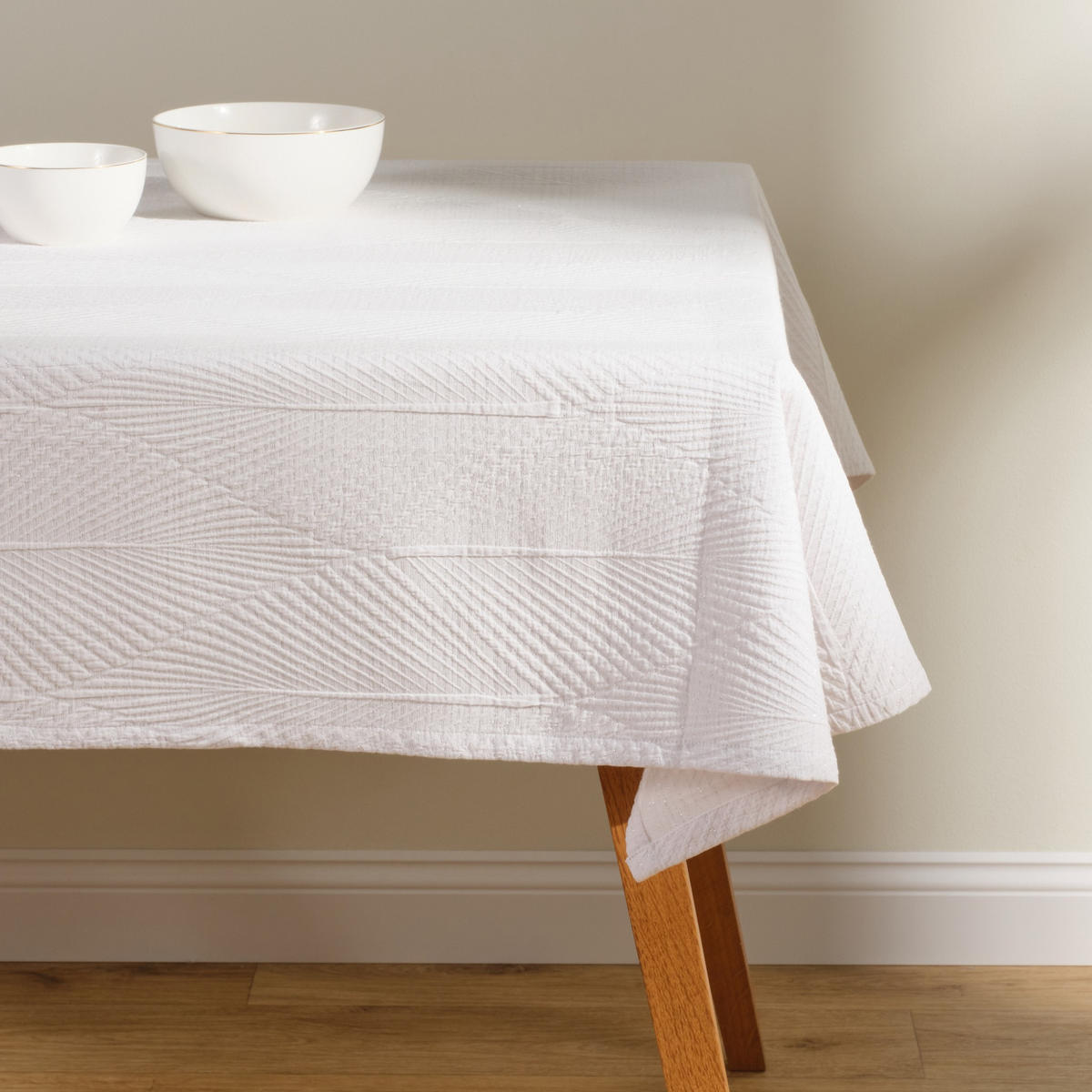 TISCHDECKE Mileja - Weiß, Textil (180/130/1cm) - home&you