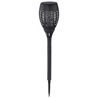LED AUSSENLEUCHTE Solar Feuereffekt Schwarz - Schwarz, Kunststoff (9.5/9.5/49.5cm) - Globo Lighting