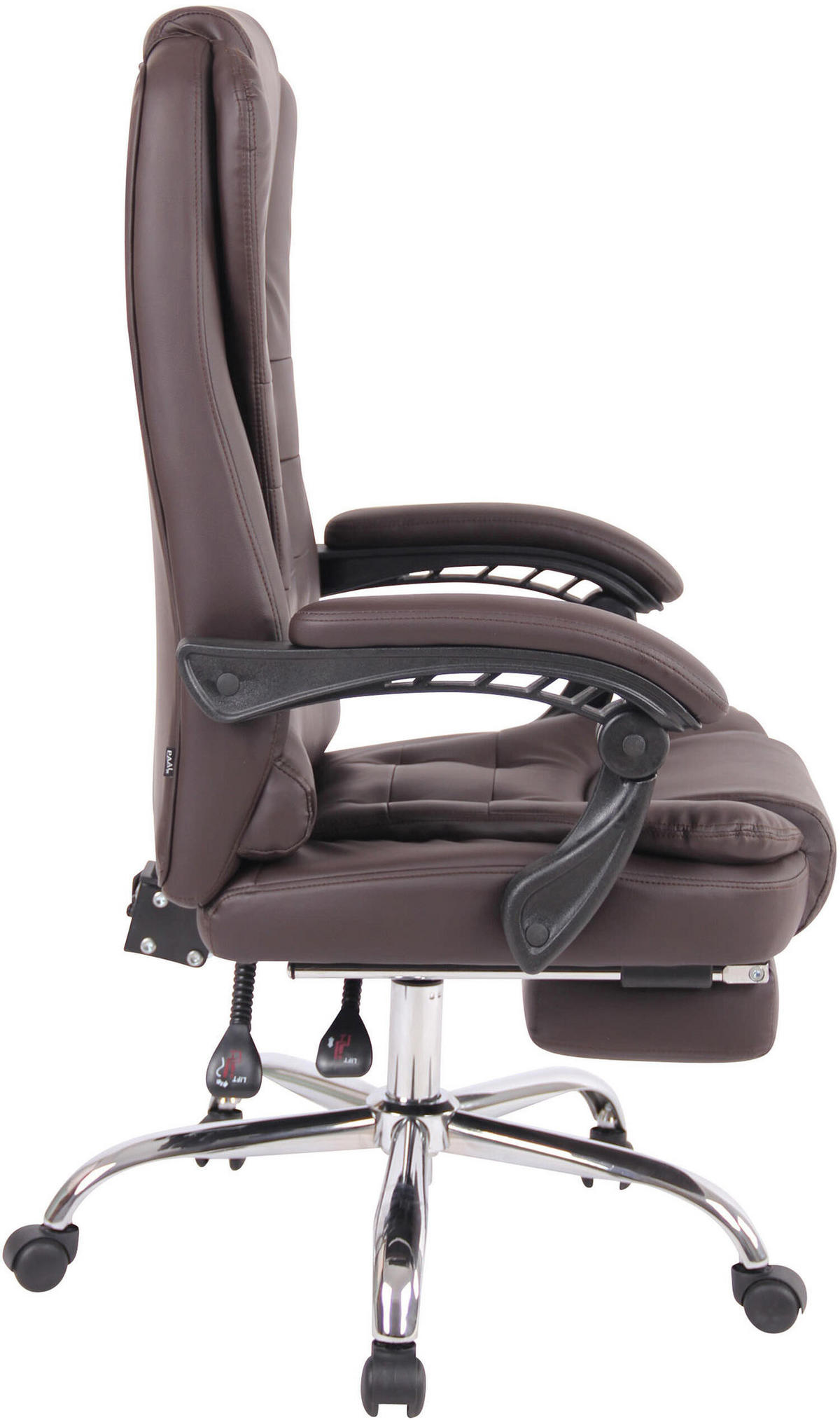 BÜROSTUHL Onix, Kunstleder Braun - Braun, Textil/Metall (67/125/68cm) - TPFLiving