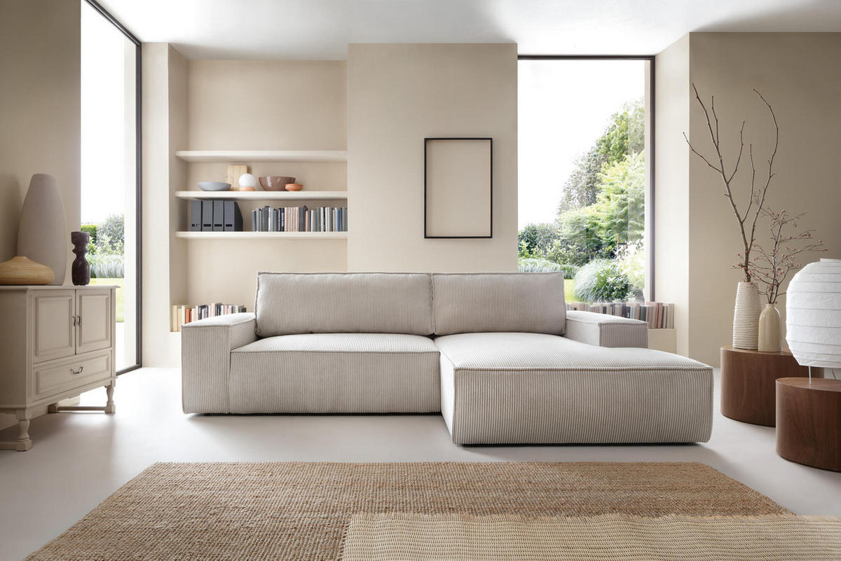 ECKSOFA FIORD Beige 267x167x85 cm - Beige, Textil (267/167cm) - FURNLUX