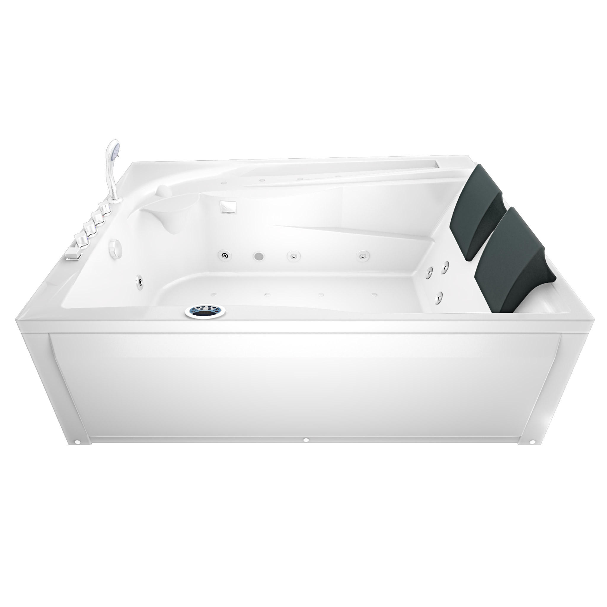 WHIRLPOOL Pool Badewanne Wanne W12H-B 180x135cm - Weiß, Glas/Kunststoff (135/70/180cm) - AcquaVapore by Sandra Jentho