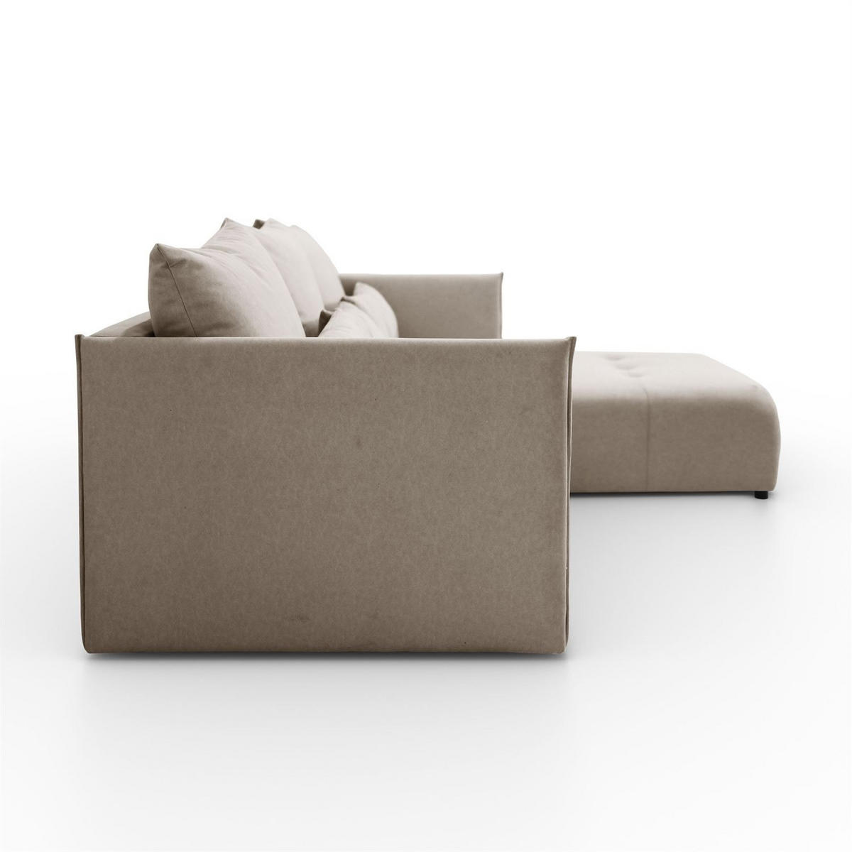 ECKSOFA APOLLO L mit Schlaffunktion und Bettkasten – rechte Seite - Beige, Textil (246/188cm) - Lookway