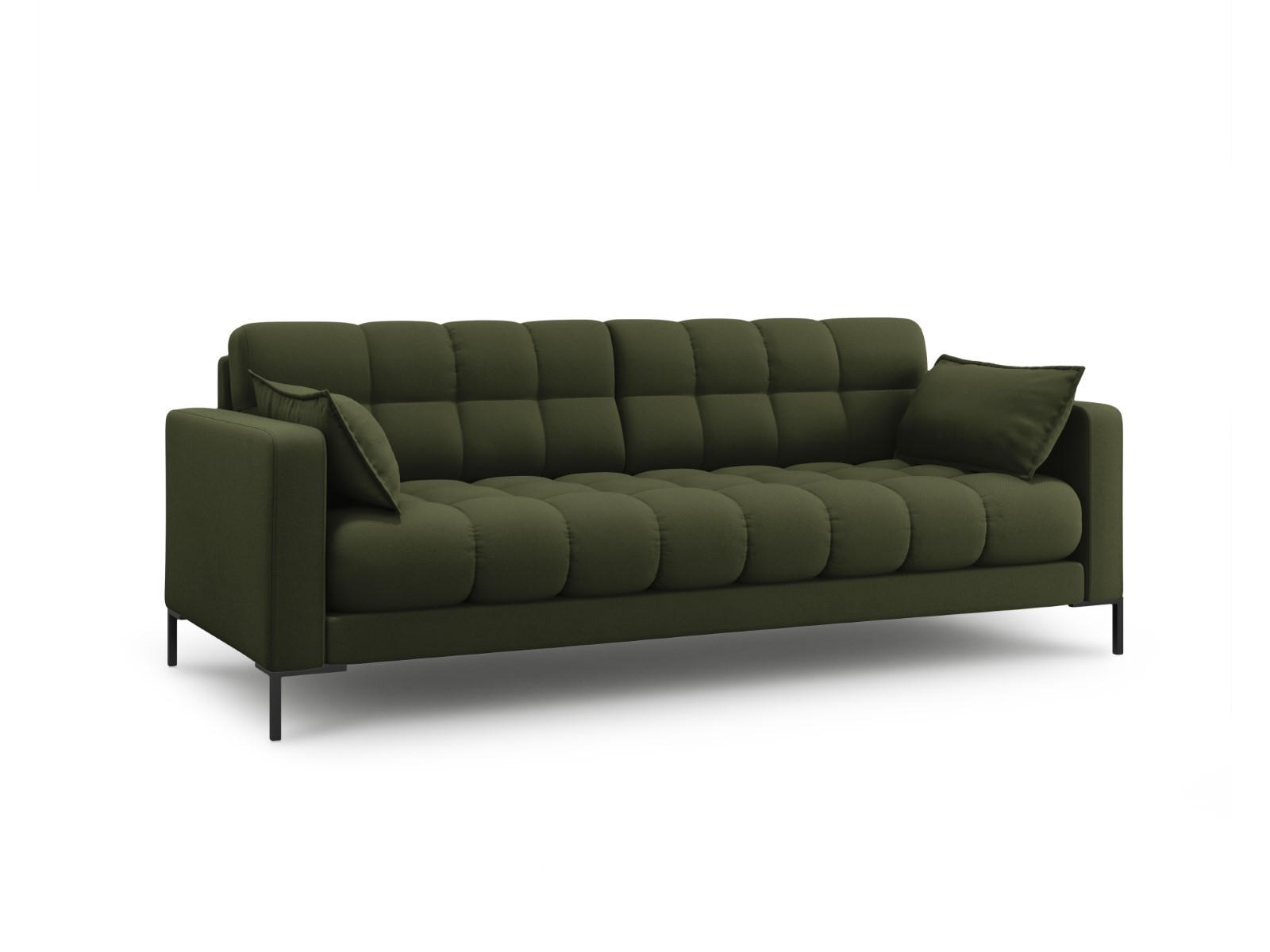 SOFA Mamaia aus strukturiertem Stoff grün 3 Sitzplätze - Grün, Textil (92/75/177cm) - Micadoni