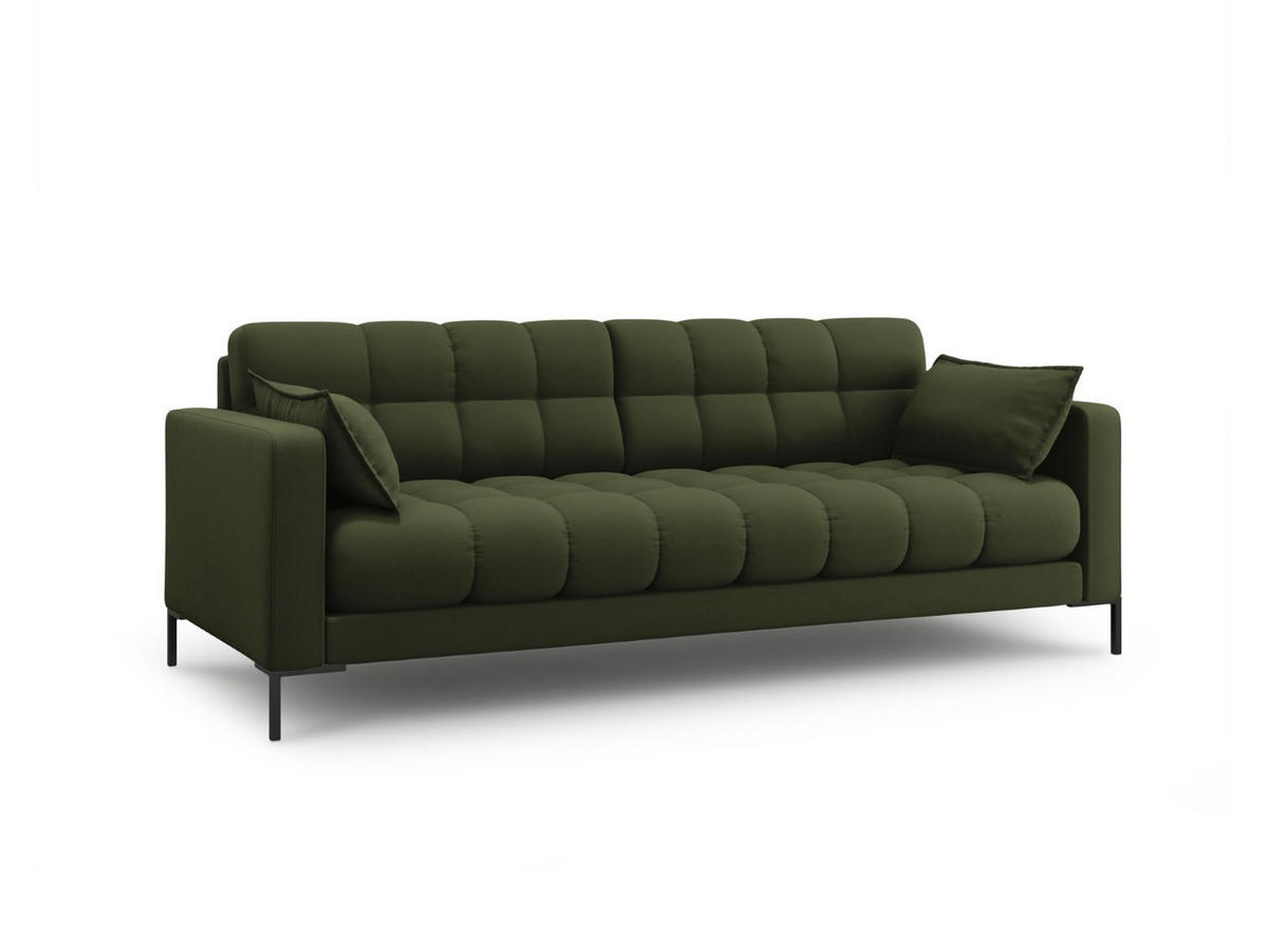 SOFA Mamaia aus strukturiertem Stoff grün 3 Sitzplätze - Grün, Textil (92/75/177cm) - Micadoni