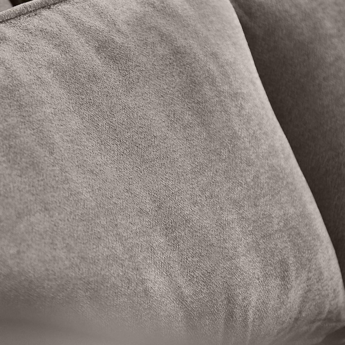 ECKSOFA Pablo ohne Schlaffunktion, mit abgerundeter Ottomane, rechts, Cappuccino, Velourstoff - Cappuccino, Textil (319/196cm) - Beautysofa