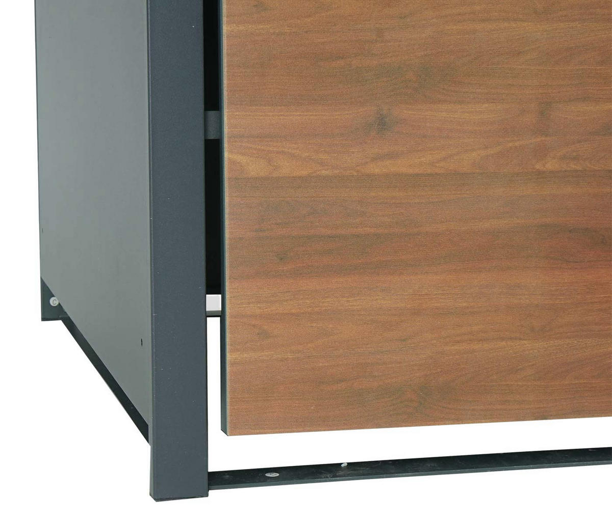 MÜLLTONNENBOX 1er XL 117x72x98cm Anthrazit Kirsche-Holzoptik Dunkelbraun - Kirschbaumfarben, Metall (72/117/98cm) - PROREGAL