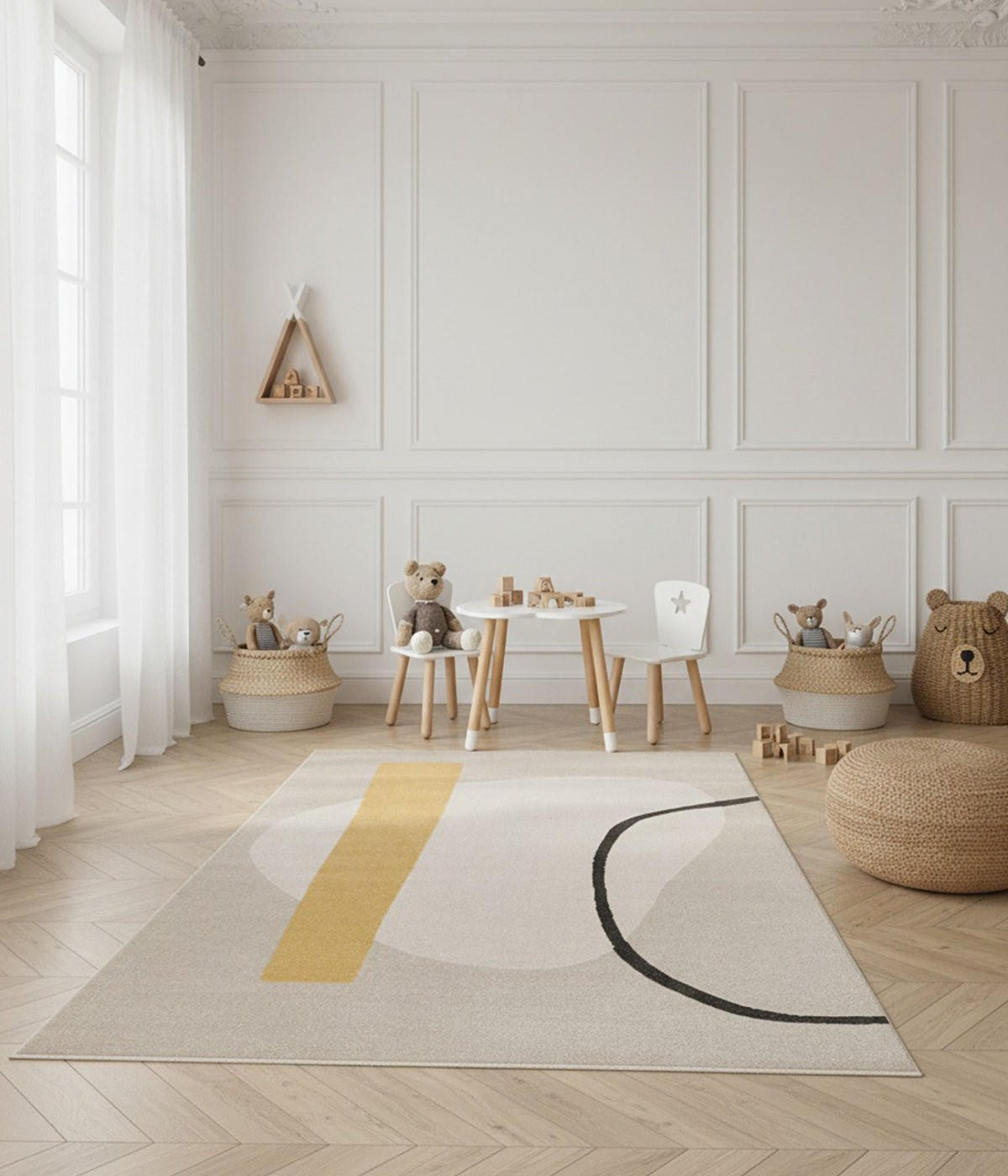 WEICHER und grafischer Teppich beige - Beige, Textil (160/230cm) - AFK Living