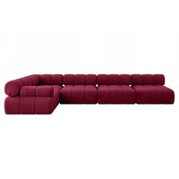 ECKSOFA modulares Sofa Mende-L3 - 380x190x70 cm Bordeauxrot Velours - Bordeaux, Holzwerkstoff/Textil (380/190cm) - ALTDECOR