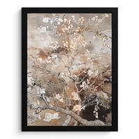 GERAHMTES BILD Mandelblüte - Kunst - Van Gogh - Beige - Abstrakt 30x40 cm - Braun, Papier (30/40cm) - MuchoWow