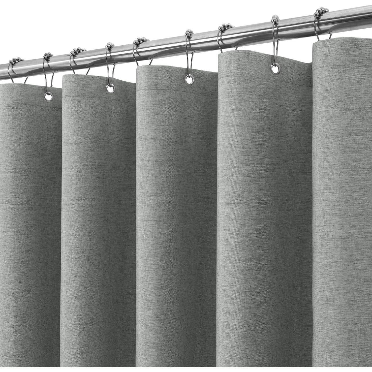 DUSCHVORHANG Leinen Grau 182 x 214 cm - Grau, Textil (182/214cm)