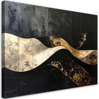 LEINWANDBILD Abstraktion 100x70cm - Schwarz, Textil (100/70cm) - Feeby