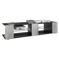 LOWBOARD Movie Fronten in Beton Oxid Optik - Hellgrau, Holzwerkstoff (134/29/39cm) - Vladon