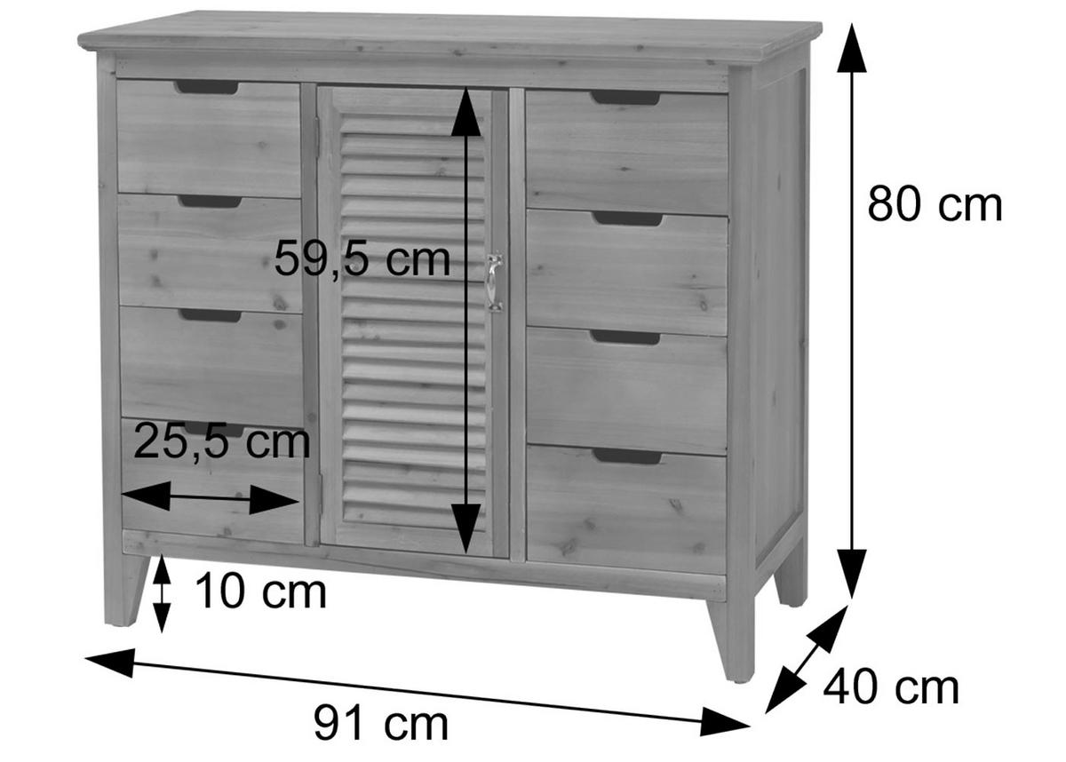 APOTHEKERKOMMODE Braun - Braun, Holz (91/80/40cm) - MCW