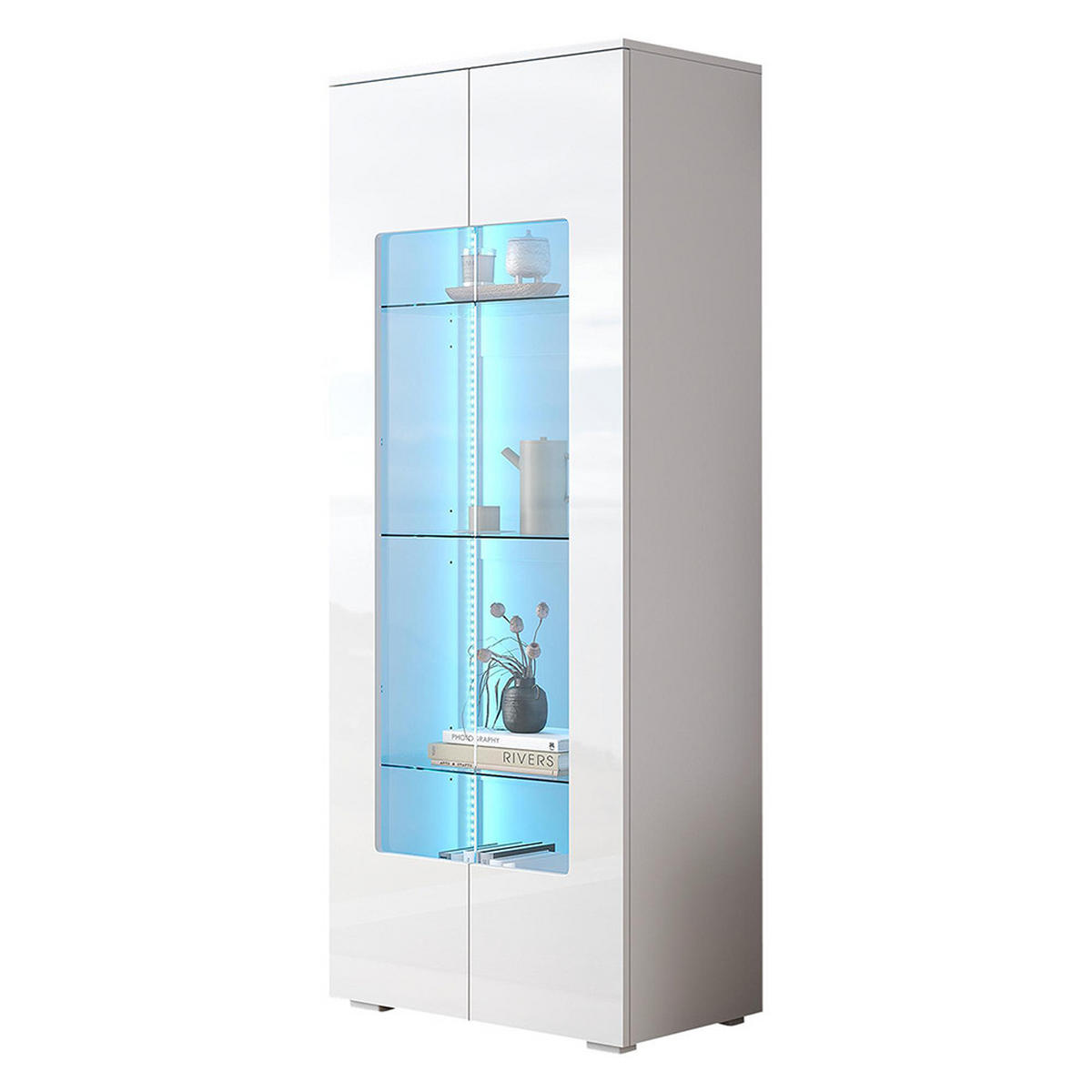 VITRINE 70x40x173cm in Weiß - Weiß, Holzwerkstoff (40/173/70cm) - KOMHTOM