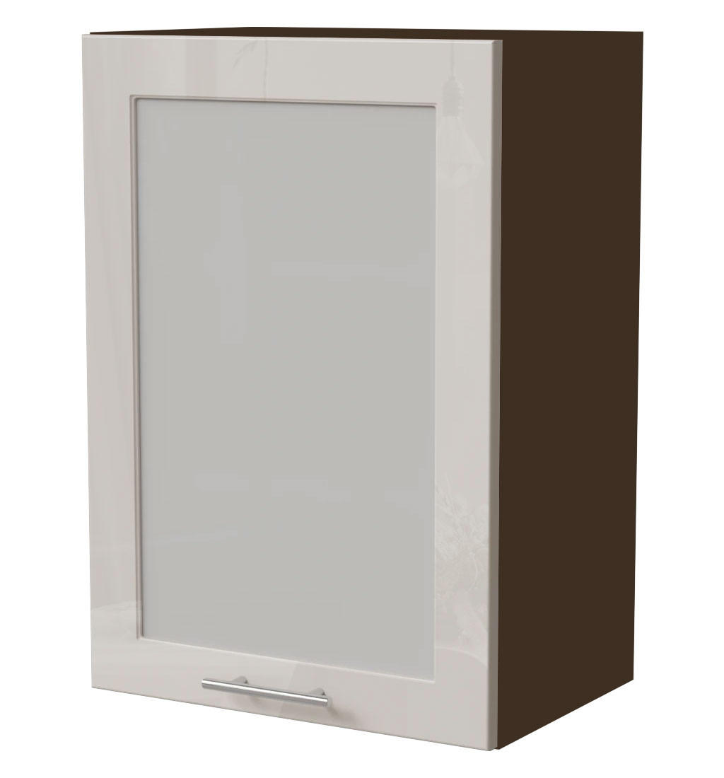 Feldmann-Wohnen Küchenhängeschrank Creme, Dunkelgrau 50x72x32.5 cm