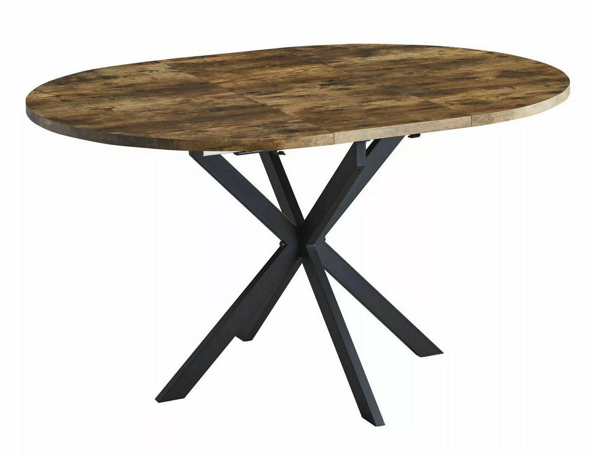 ESSTISCH Gaston Vintage Nussbaum / Schwarz 100-135 / 100 / 75cm - Nussbaumfarben/Schwarz, Holz/Holzwerkstoff (100/100/75cm) - Feldmann-Wohnen