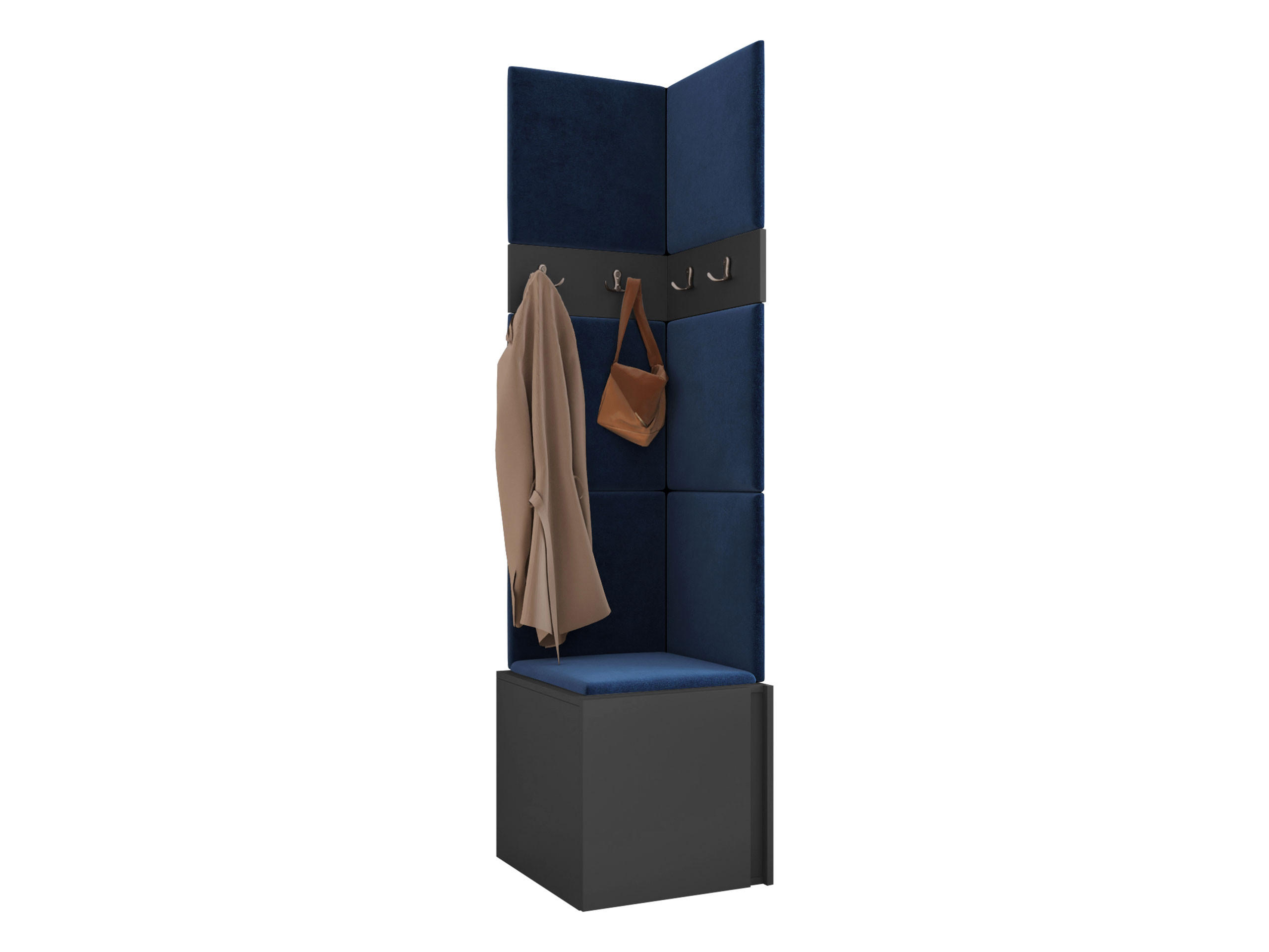MOBILIER PENTRU HOL Orion XXI - albastru/grafit, material plastic/compozit lemnos (42/186/46cm) - MIRJAN24