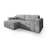 ROHOVÁ SEDAČKA FIANO světle šedá - šedá/světle šedá, dřevo/textil (245/148cm) - MASSENO