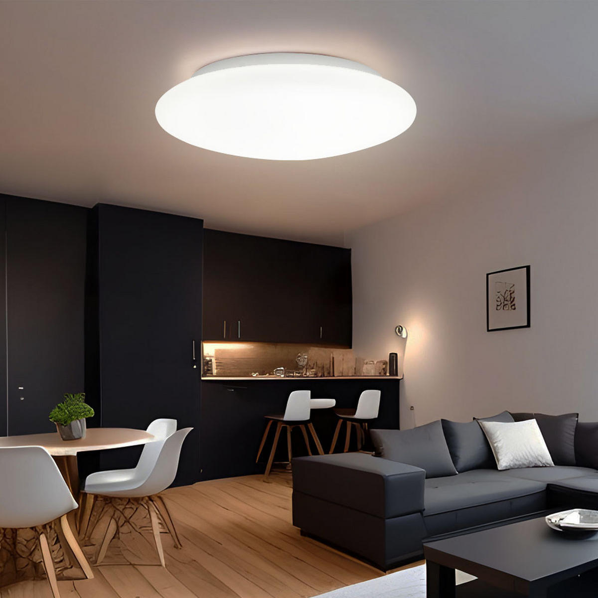 LED DECKENLEUCHTE Metall Weiß - Weiß, Glas (35/35/11cm)