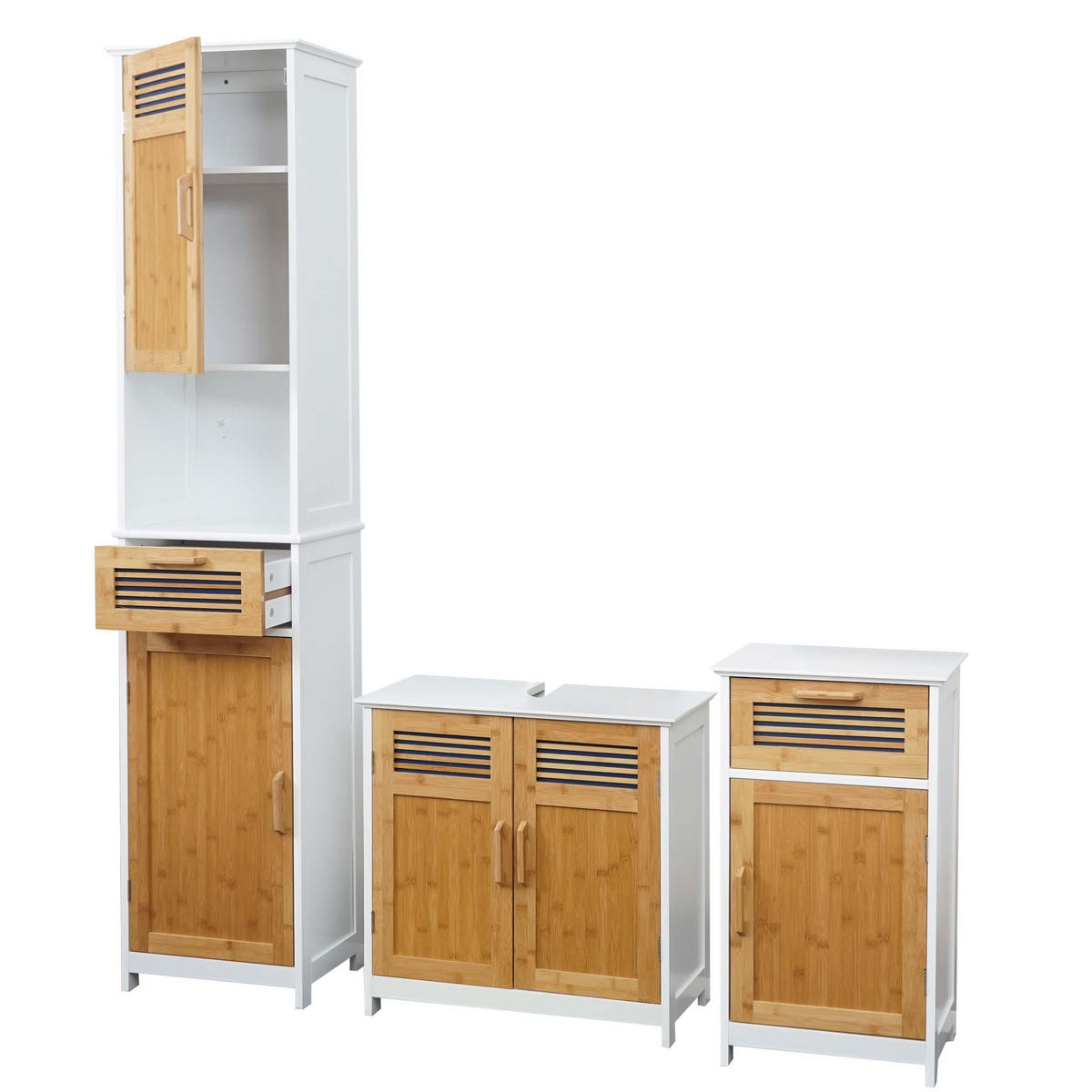 BADSET Braun 3-tlg.-Set - Braun, Holz (40/180/31cm) - MCW