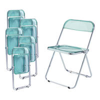 KLAPPSTUHL-SET Pornainen 6 TLG. - Mintgrün, Kunststoff/Metall (46/74/47cm) - [en.casa]