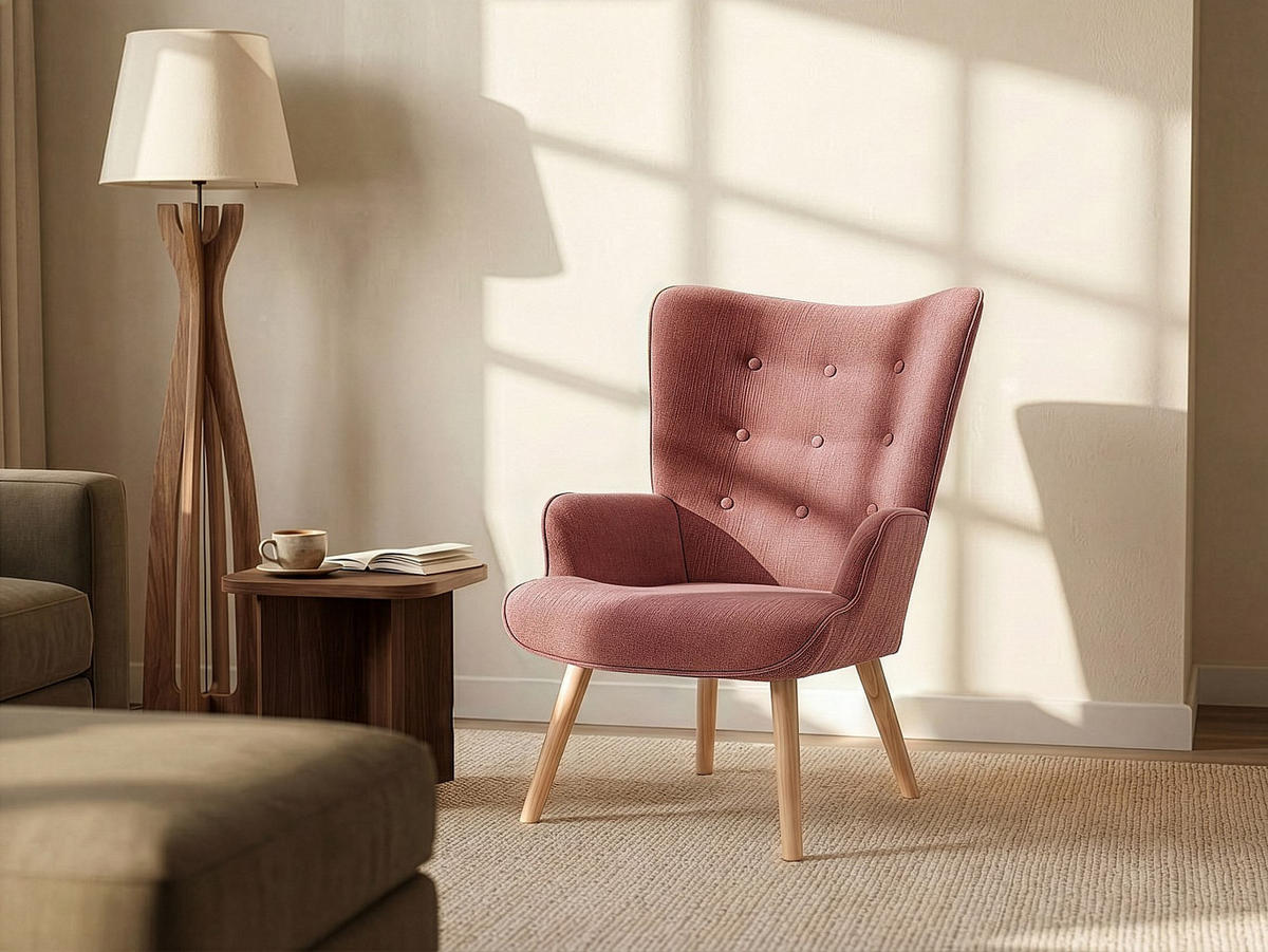 SESSEL mit gerader Rückenlehne - 1 Person - Stoff - Rosa - - Pink, Textil (69/95.5/78cm) - Vente-Unique