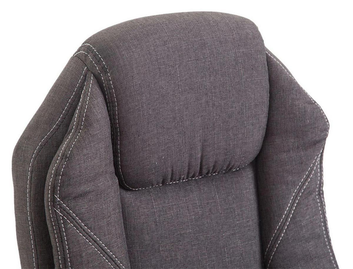 BÜROSTUHL Castan, Stoff Dunkelgrau - Dunkelgrau, Textil/Metall (67/124/64cm) - TPFLiving