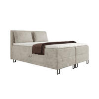 BOXBETT TEXAS 180/200 in Cord Beige mit Bonell-Federkernmatratzen H3 - Beige, Holz/Holzwerkstoff (180/200cm) - Deine Möbel 24