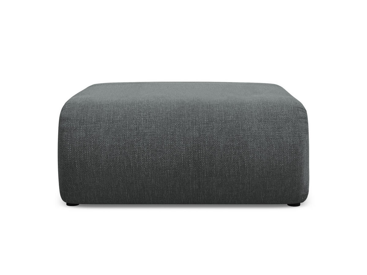 POUF Chenille Stoff Grau - Schwarz/Graphitfarben, Kunststoff/Textil (94/40/89cm) - Makamii