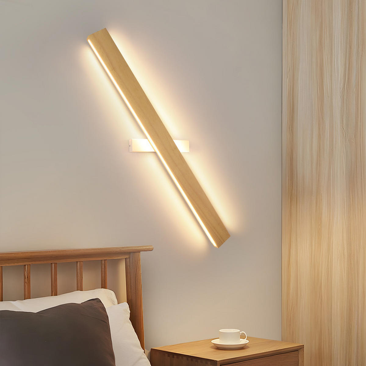 LED nástěnné svítidlo Yatkin 100/8/6,5 cm - hnědá, dřevo (8/6.5/100cm) - Nettlife