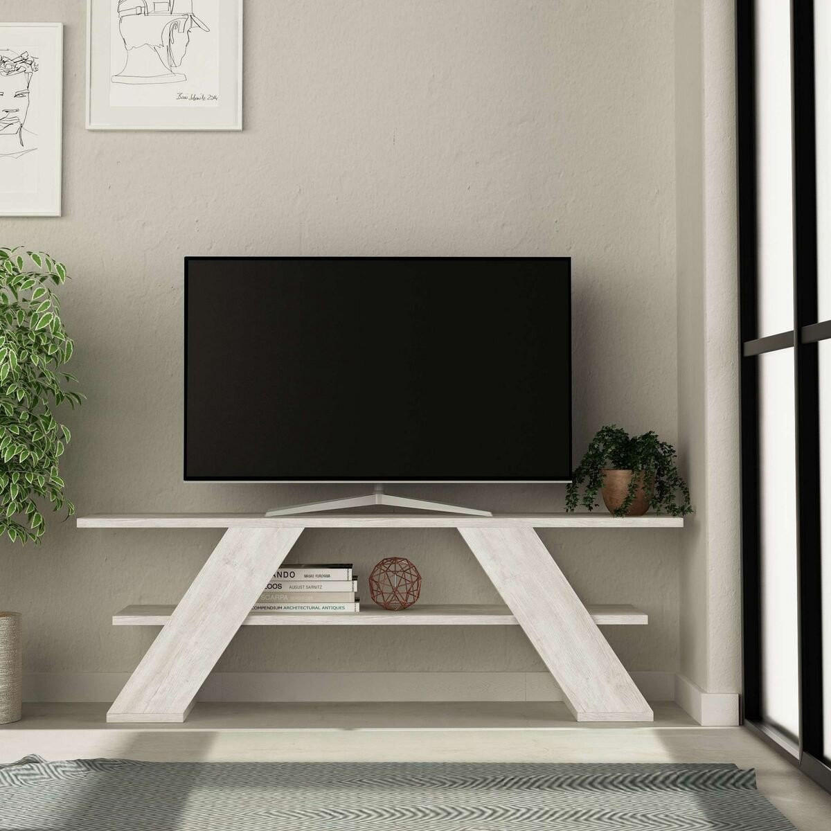 TV-MÖBEL 3 Regale L120 cm - Farfalla - Weiß, Holzwerkstoff (33.5/40/120cm) - Calicosy