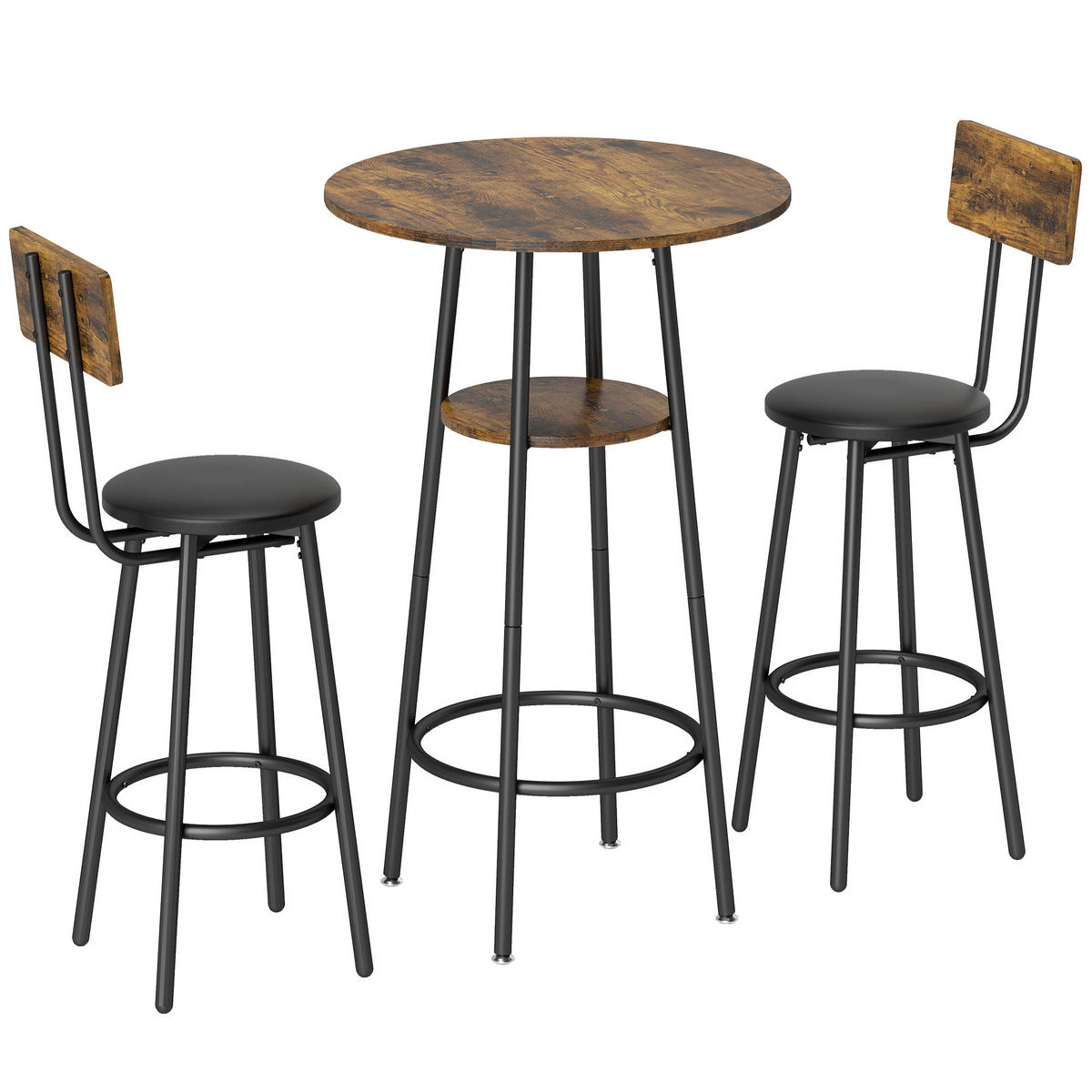 BAR-SET Rostfarben 60.0/60.0/91.0cm - Rostfarben, Holzwerkstoff (60/91/60cm)