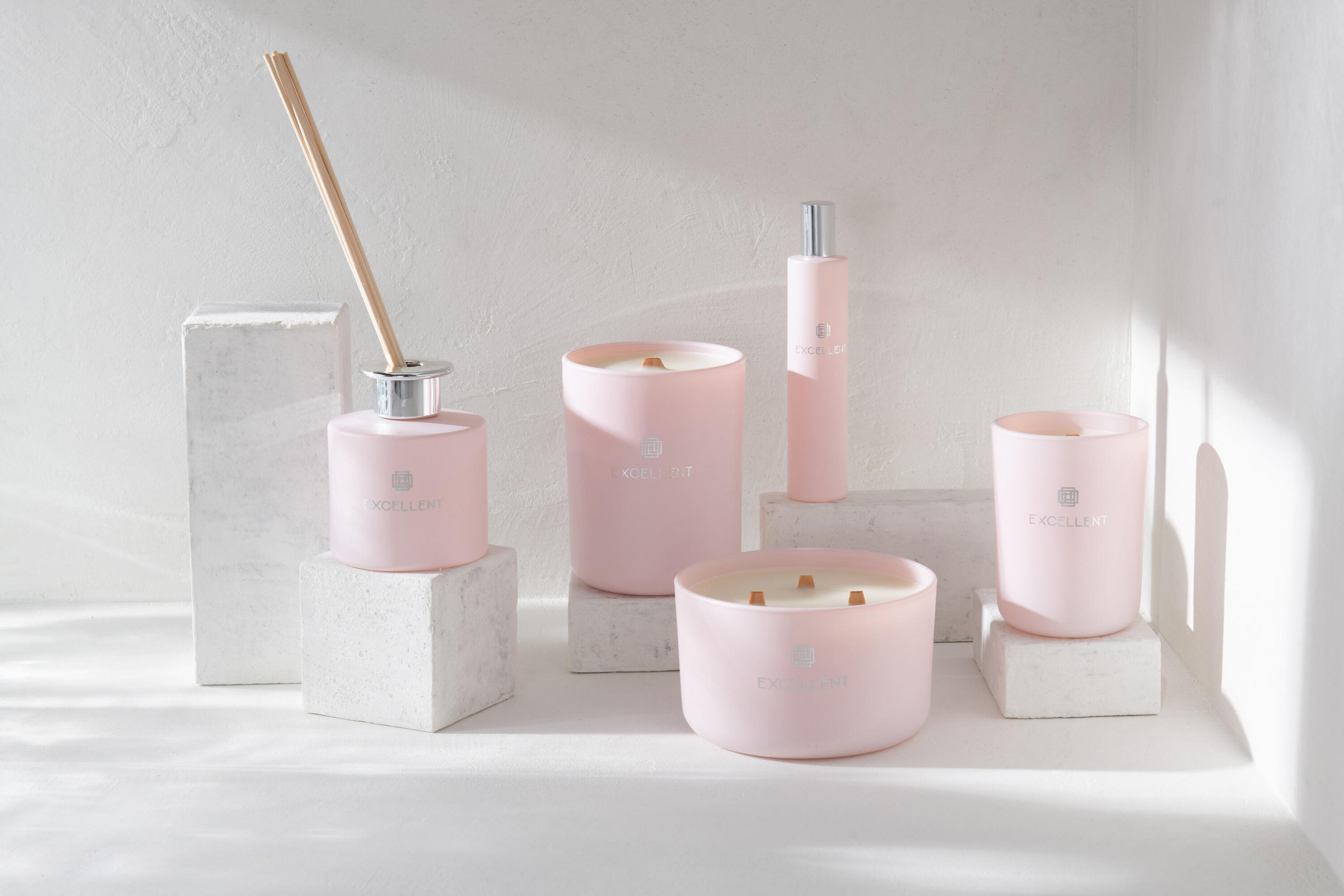 DUFTARTIKEL EXCELLENT - Glas - Rosa - L - 40 Std. - Pink, Glas (13/8cm) - J-Line