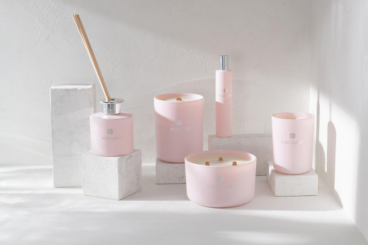DUFTARTIKEL EXCELLENT - Glas - Rosa - S - 50 Std. - Pink, Glas (8/10.5cm) - J-Line