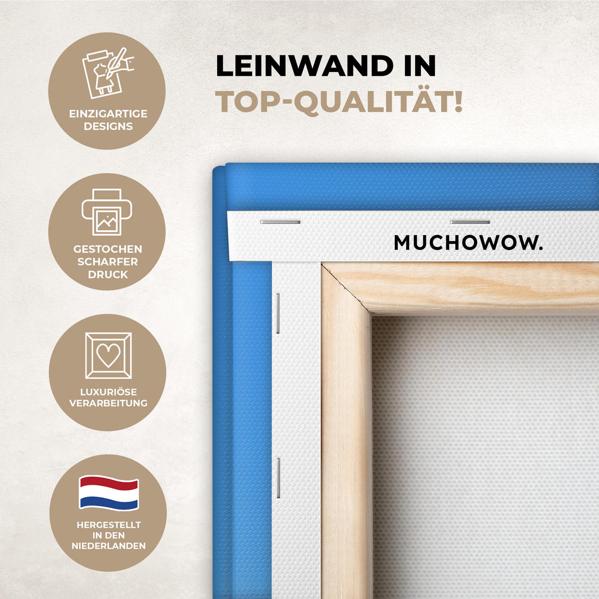 LEINWANDBILD Strand - Palme - Tropisch - Meer Deko Groß 90x90 cm - Grün, Textil (90/90cm) - MuchoWow