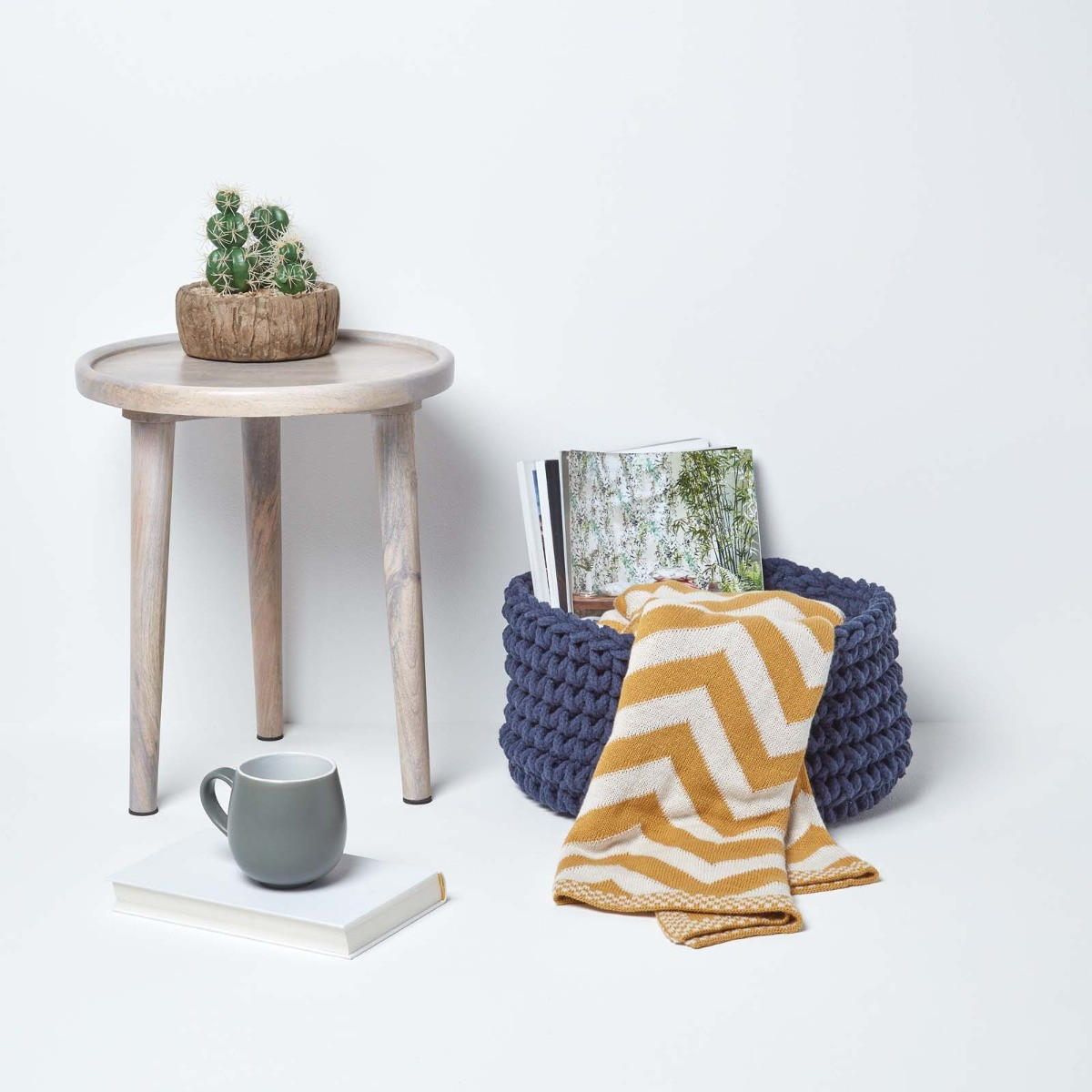 AUFBEWAHRUNGSKORB Baumwolle 37/21 cm - Dunkelblau, Textil (37/37/21cm) - Homescapes