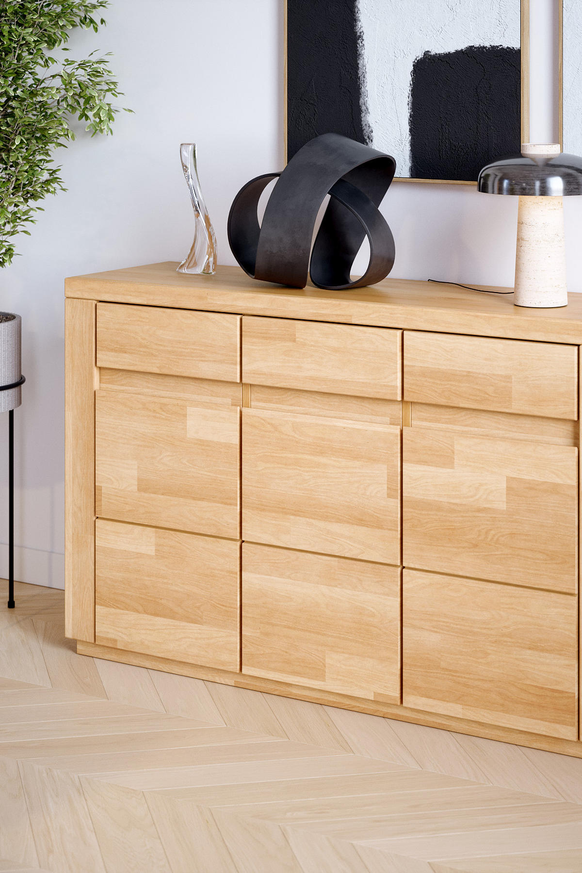 KOMMODE Viborg - Buchefarben, Holz (35/80/127cm) - kiki design