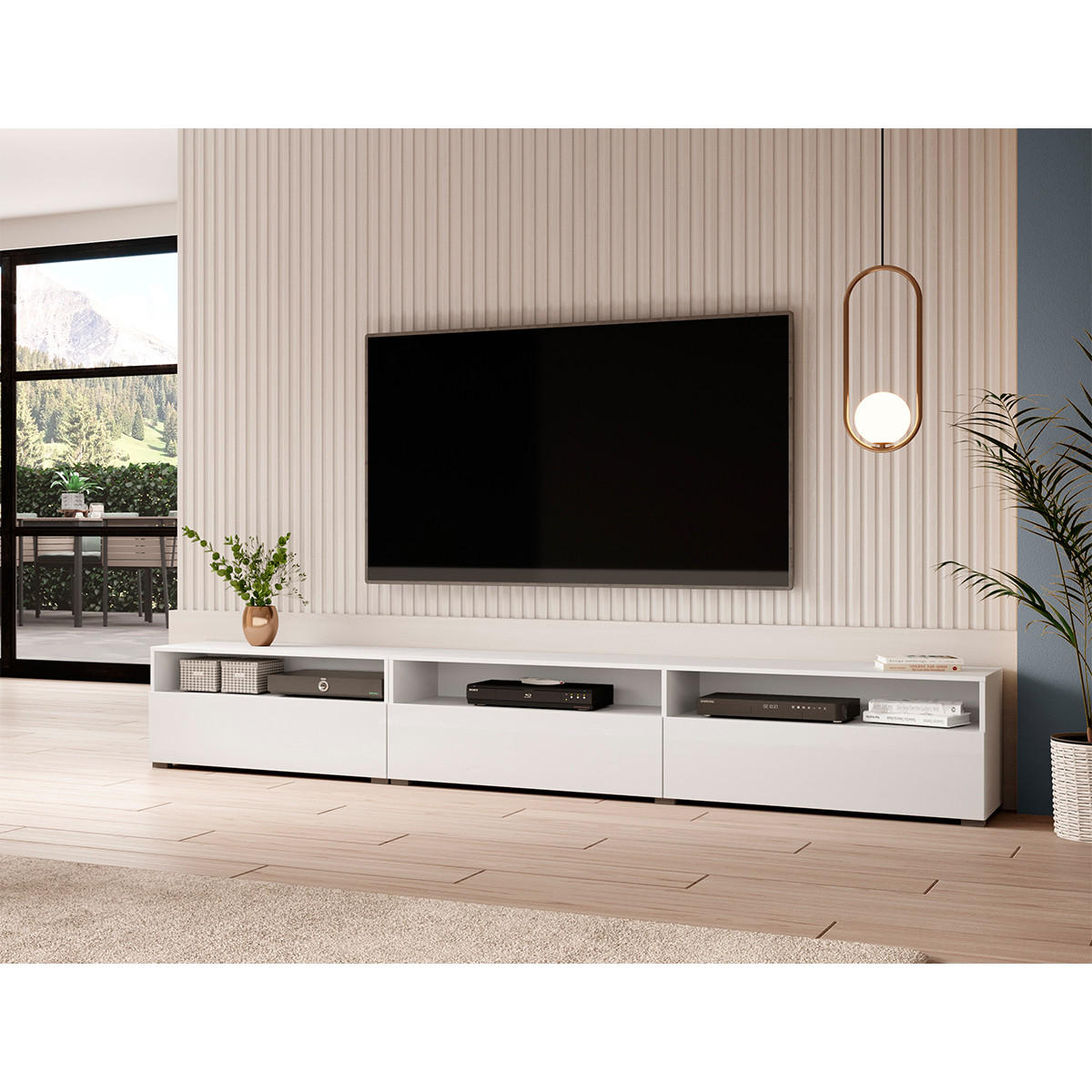 TV-MÖBEL Sloan Weiß - Weiß, Holzwerkstoff (270/42/41cm) - Petits-meubles