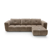 ECKSOFA ARTE 03 Braun Chenille mit Schlaffunktion - Braun, Holz (336/177cm) - MASSENO