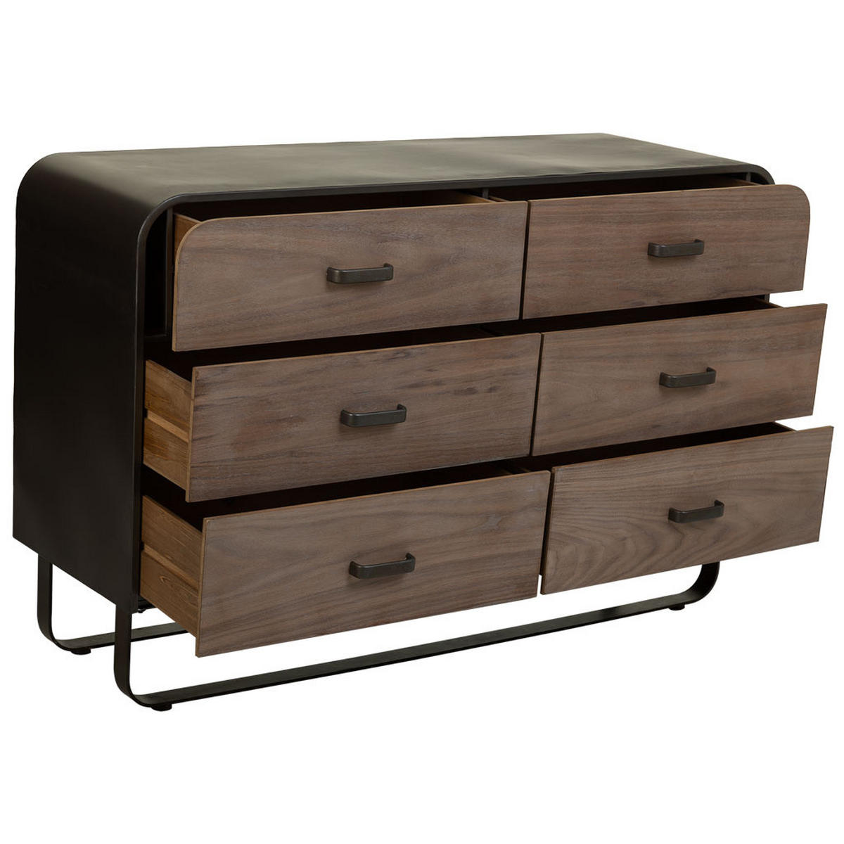 KOMMODE aus Holz und Metall 120x40x78 cm - Braun, Metall (120/78/40cm) - Wanderlust