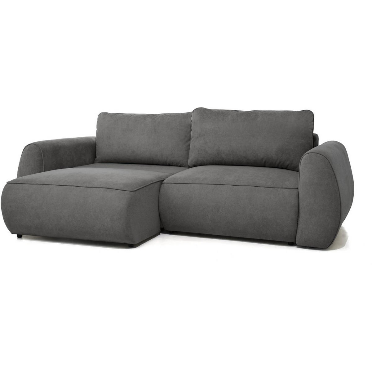 3-SITZER Schlafsofa Bravo mit Eckfunktion, mit zwei Bettkasten, Dunkelgrau - Dunkelgrau/Schwarz, Textil (257/96/110cm) - Beautysofa