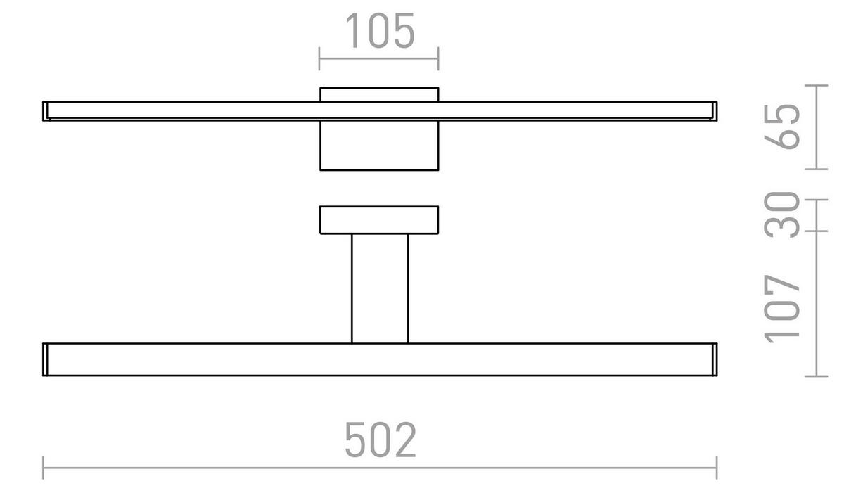 WANDLEUCHTE PALEA 500 Chrom 7 W IP44 - Chromfarben, Metall (50.5/9/125cm) - Rendl