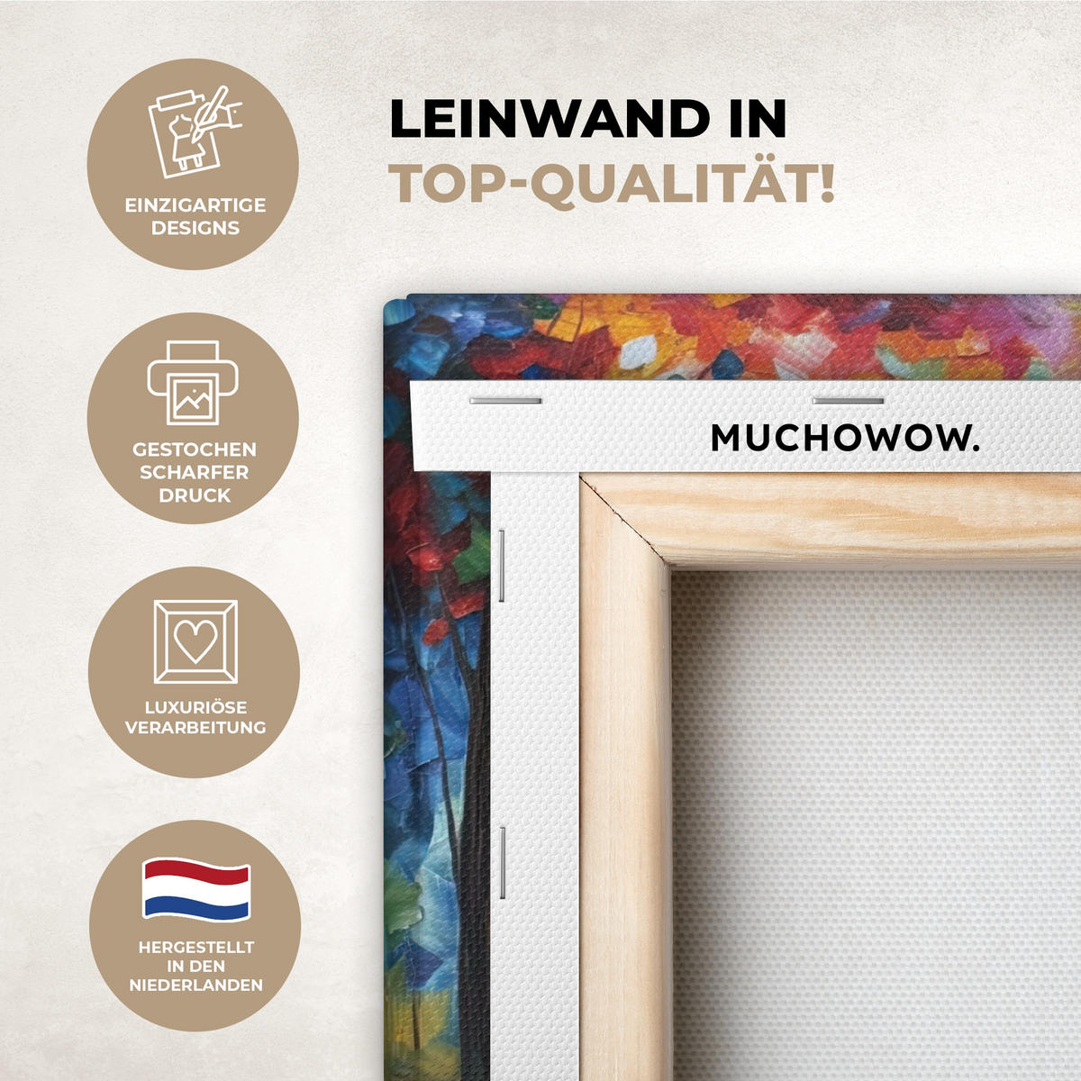 LEINWANDBILD Landschaft - Wald - Farben - Natur Deko Schlafzimmer 30x20 cm - Multicolor, Textil (30/20cm) - MuchoWow