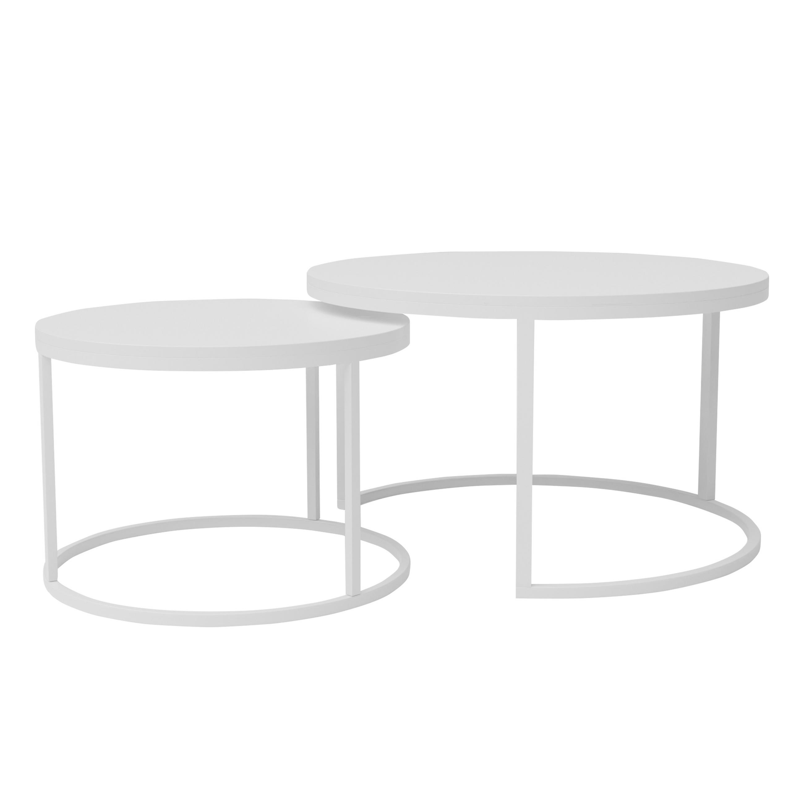 COUCHTISCH rund Klein, Weißglanz, Rahmen Weiß - Weiß, Holzwerkstoff (70/70/48cm) - Idohome