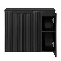 WASCHBECKENSCHRANK Newport-56 - Schwarz, Holzwerkstoff (80/60/40cm) - Lomado
