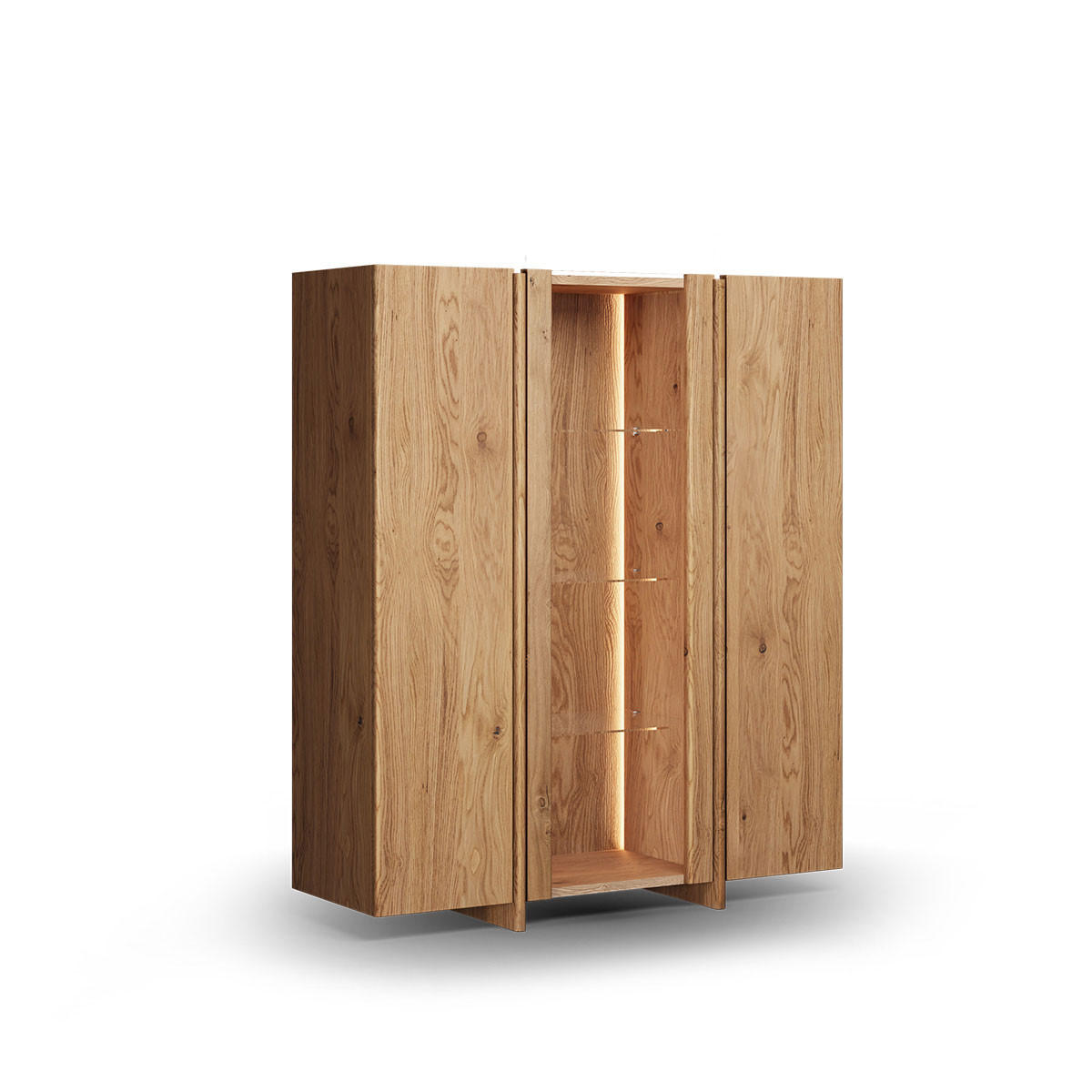 Feldmann-Wohnen Vitrine Wildeiche 120x140x41 cm