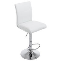 BARHOCKER Köln Kunstleder 95-115 cm Weiß - Weiß, Leder (38.5/95/47cm) - furnicato