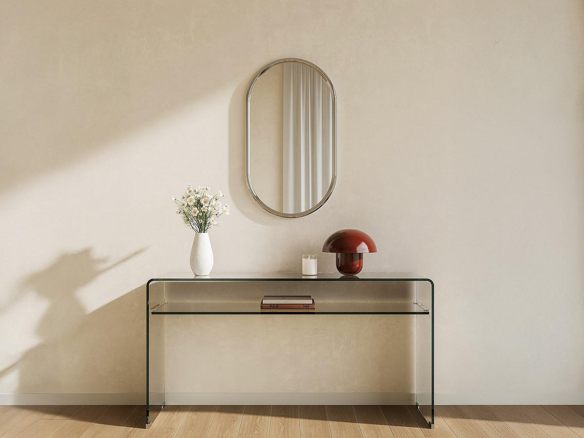 WANDSPIEGEL - 40 cm x 2 cm - Metall - Silberfarben - REFLEYA - Silberfarben, Metall (40/70/2cm) - Vente-Unique